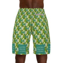 Load image into Gallery viewer, Men&#39;s Jogger Shorts -LDS Green (Philodendron White Knight)
