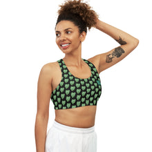 Load image into Gallery viewer, Seamless Sports Bra (Philodendron) - Black
