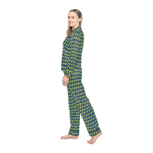 Load image into Gallery viewer, Women&#39;s Satin Pajamas (Philodendron White Knight)
